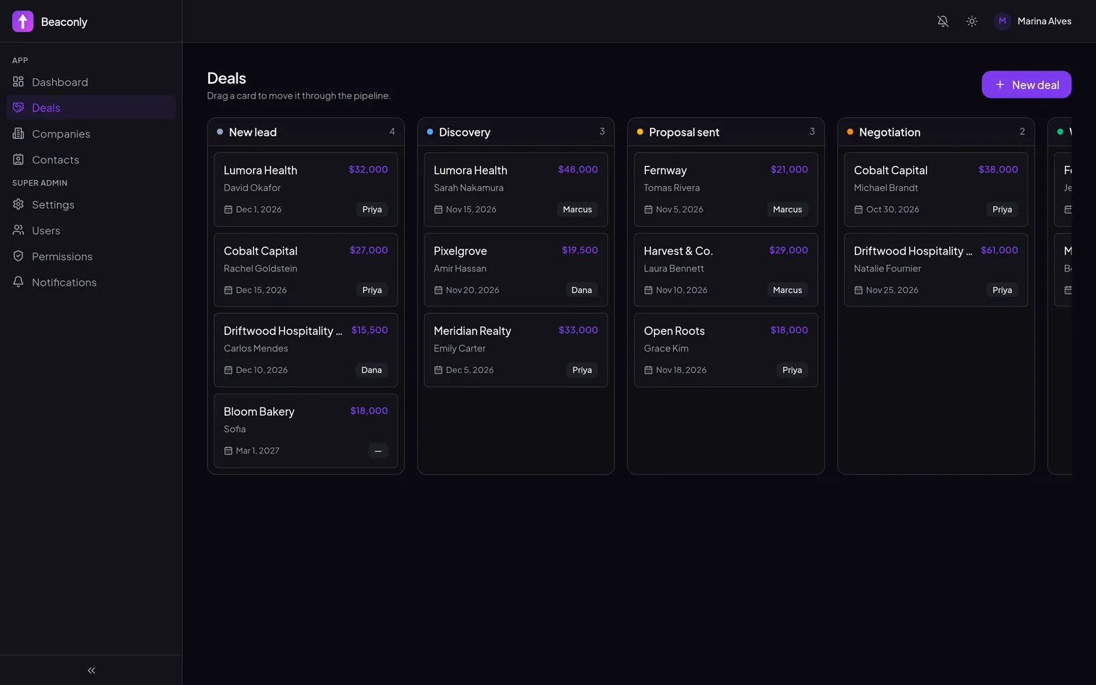 A Smart Table holding inventory data in AITIZER