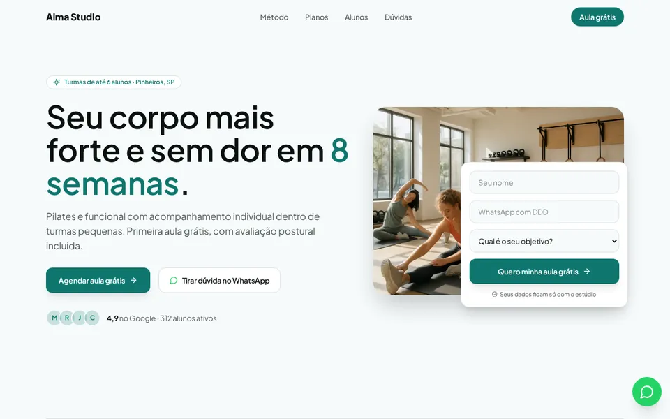 Alma Studio: High-conversion landing page