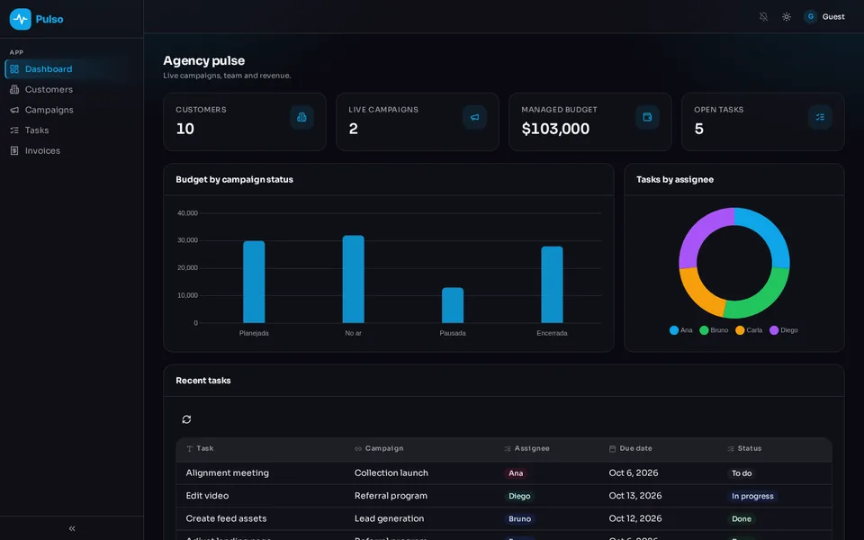Screenshot of the Pulso app